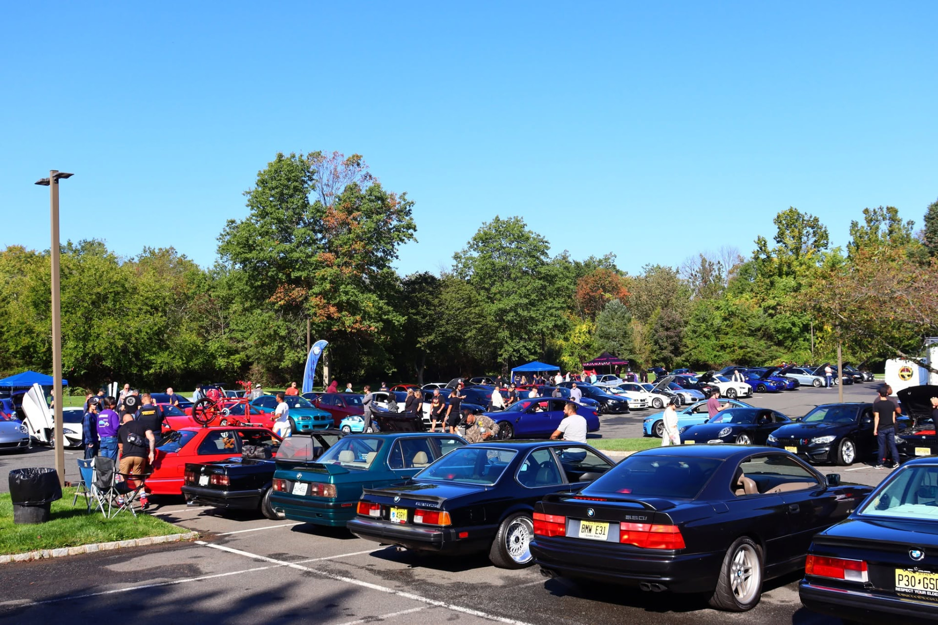 Packed show lot full of classic and modern BMWs